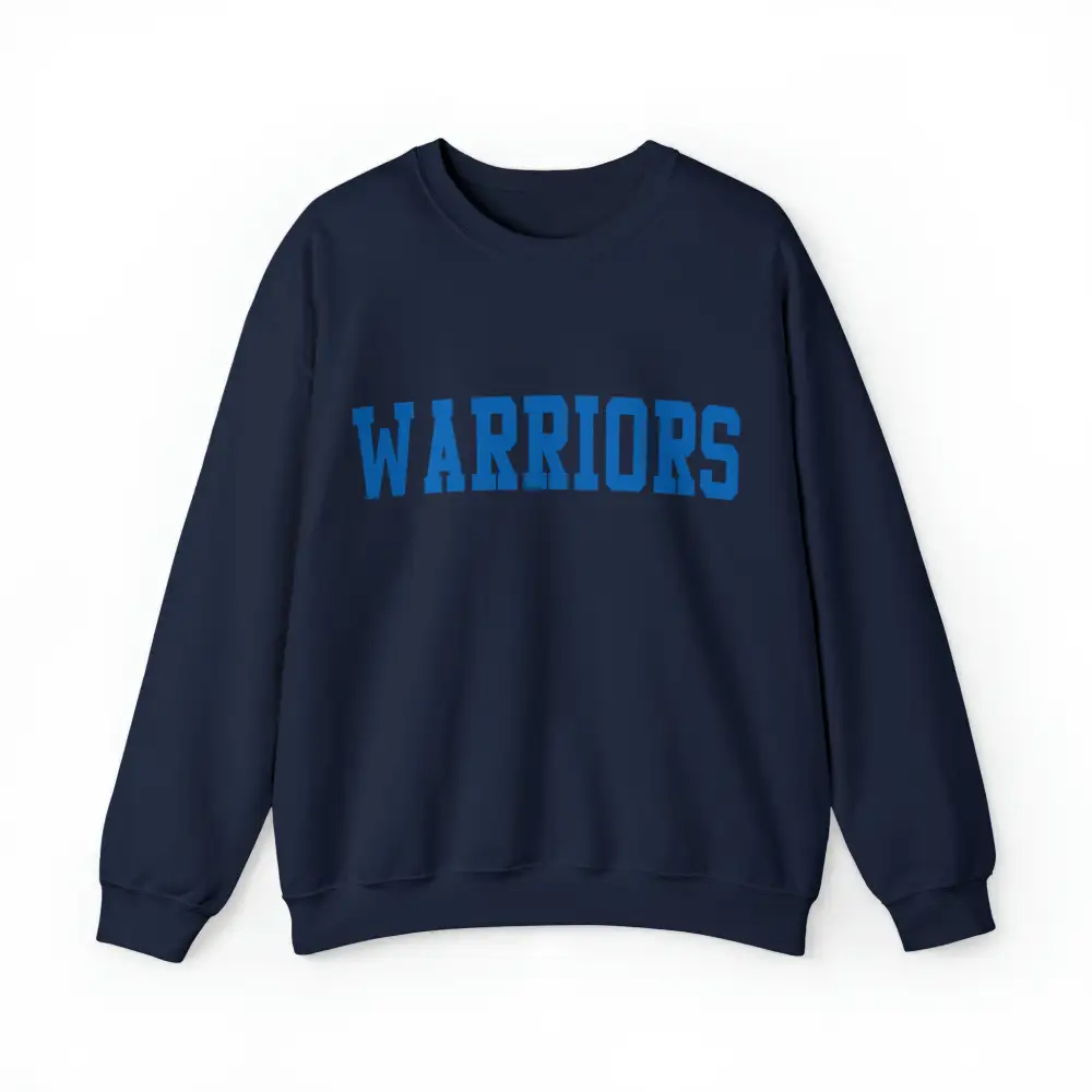 Athletic Lettering Blue Accent Gold Accent Team Graphic Crewneck Sweatshirt