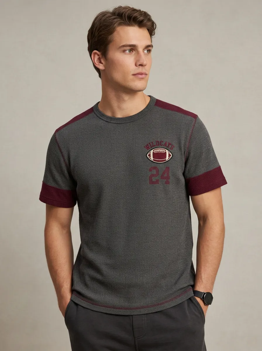 Men's Football Sports Fan Wildcats 24 Graphic Printed T-shirt