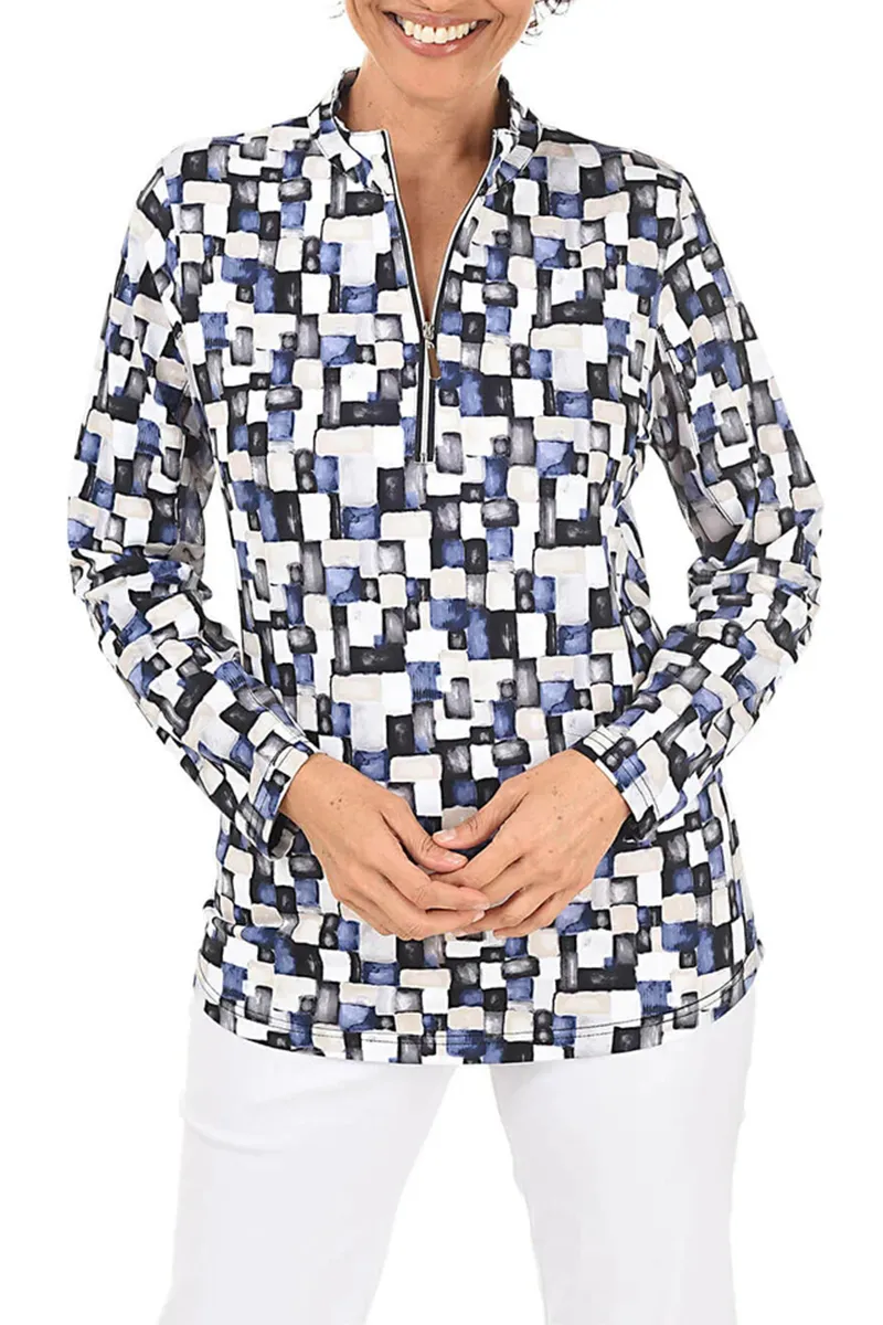 Neutral Cubes Cooling Mock Neck Top