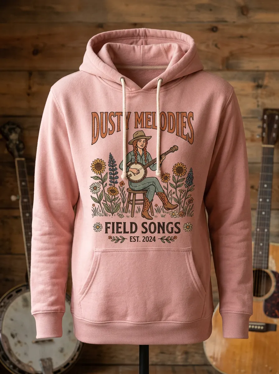 Americana Banjo Country Music Graphic Hoodie