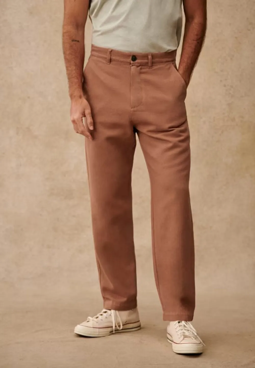 Straight Pants-Old Pink Denim