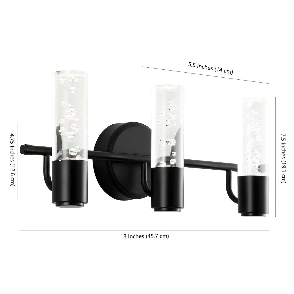 Triple-Light Minimalist Modern Bubble Acrylic Iron Integrated LED Vanity Light