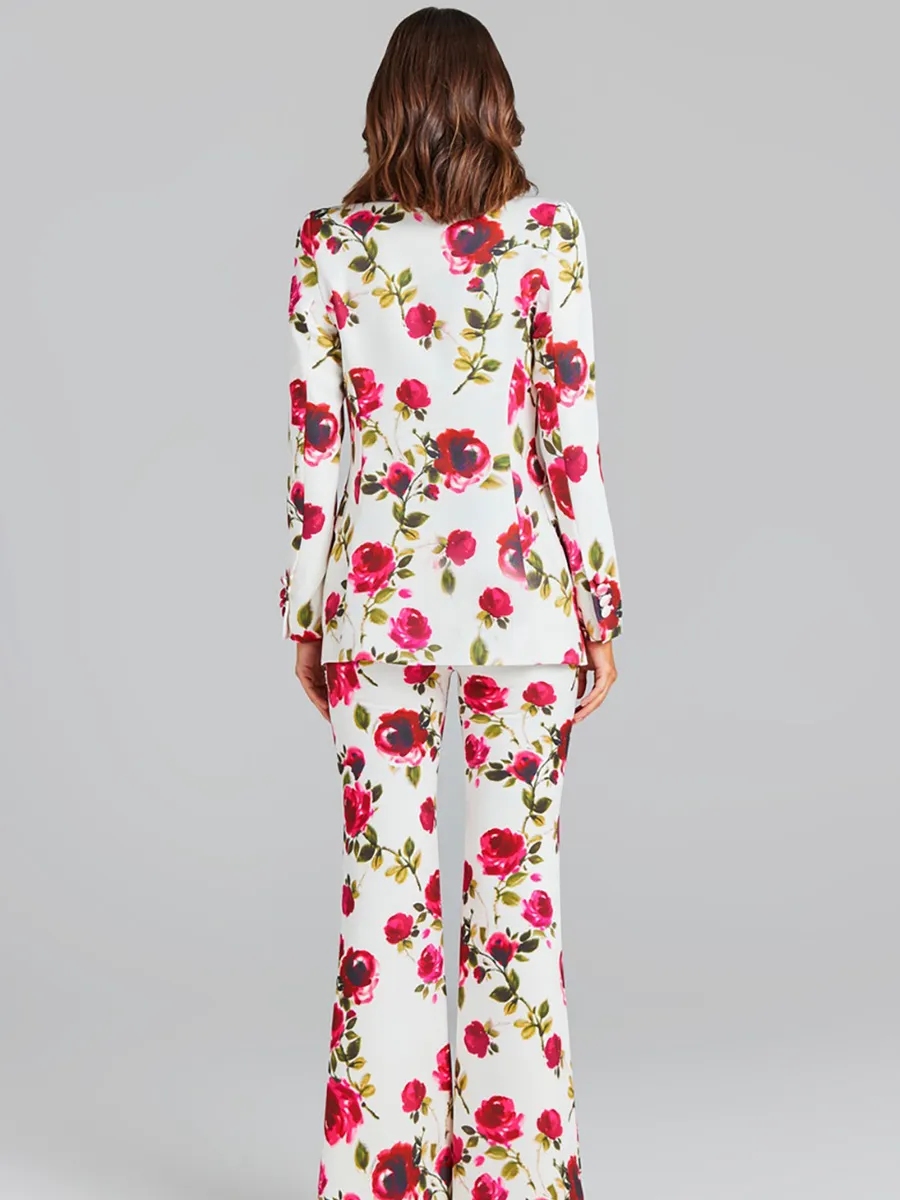 Anastasia Floral Blazer Pants Three Piece Set