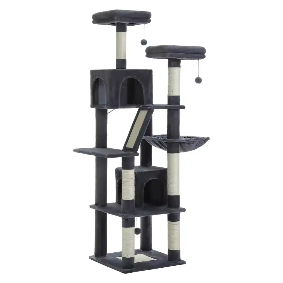 A Six-Story Cat Tree With Multiple Hiding Places