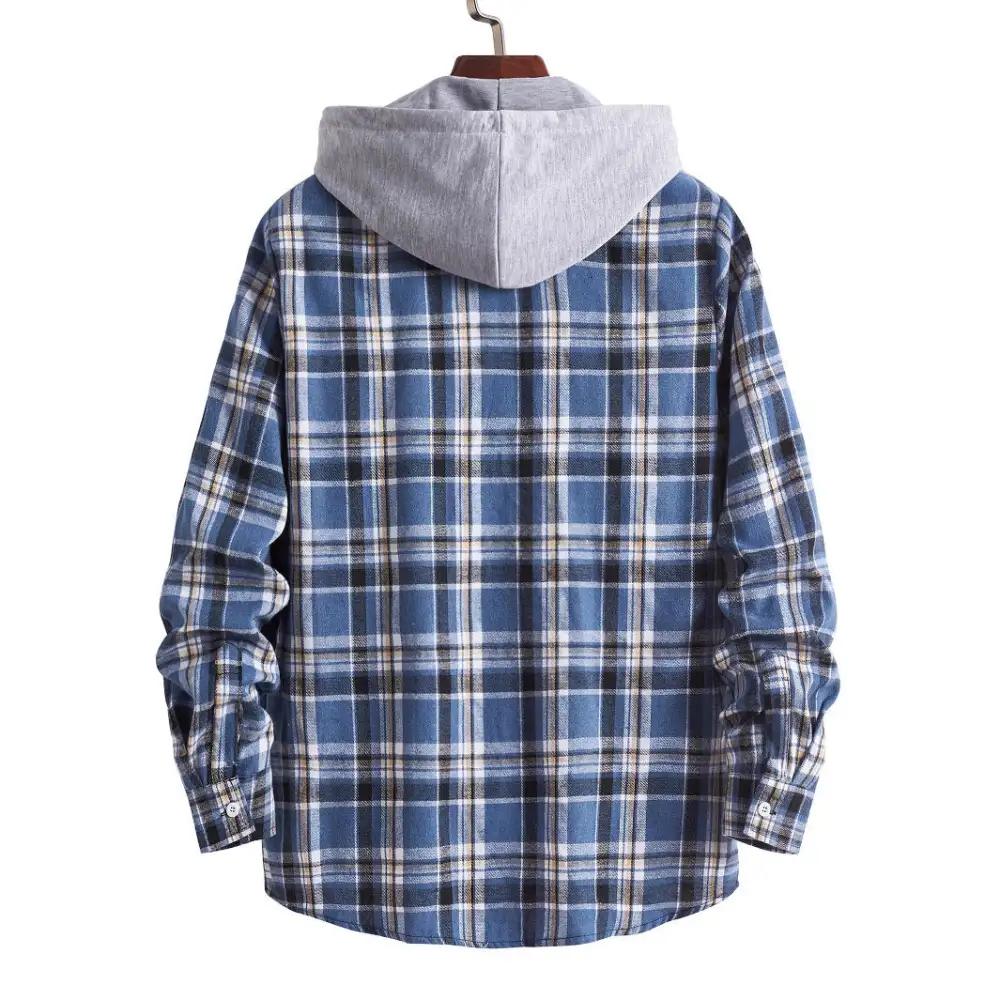 Men's Flannel Shirt With Integrated Hood