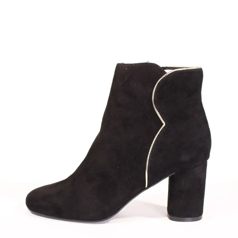 Scallop Suede Ankle Boots