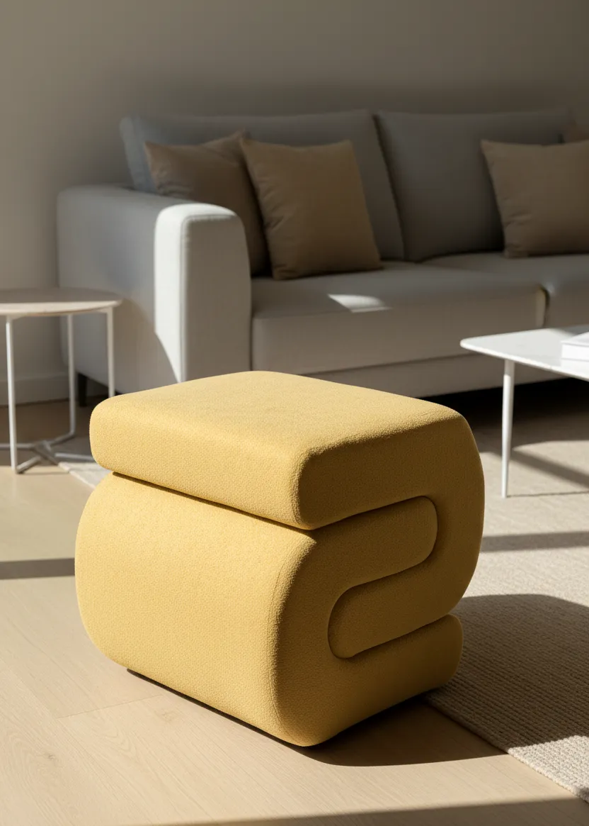 Mustard S-Boucle Pouffe