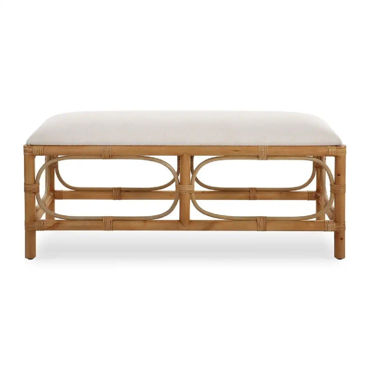 Rattan Fabric Accent Bench