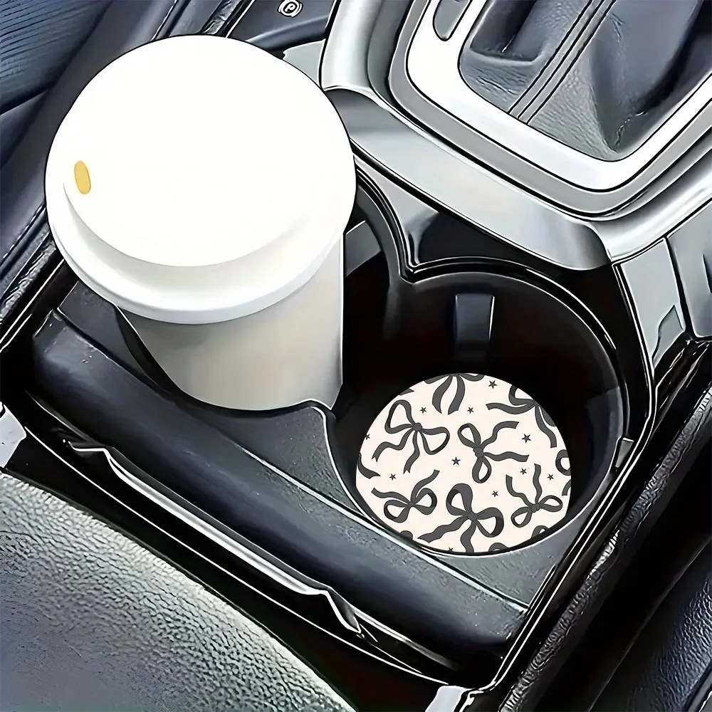 2Pcs Bow Car Cup Coasters