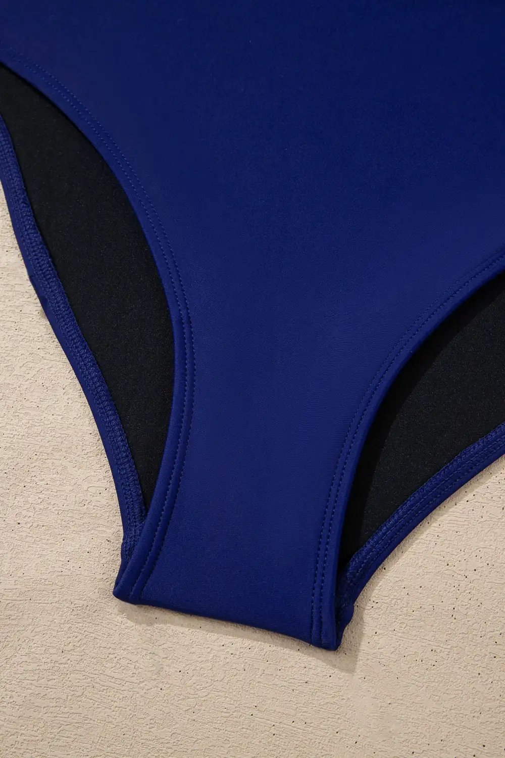 Blocked Pattern Detail One Piece Swimsuit