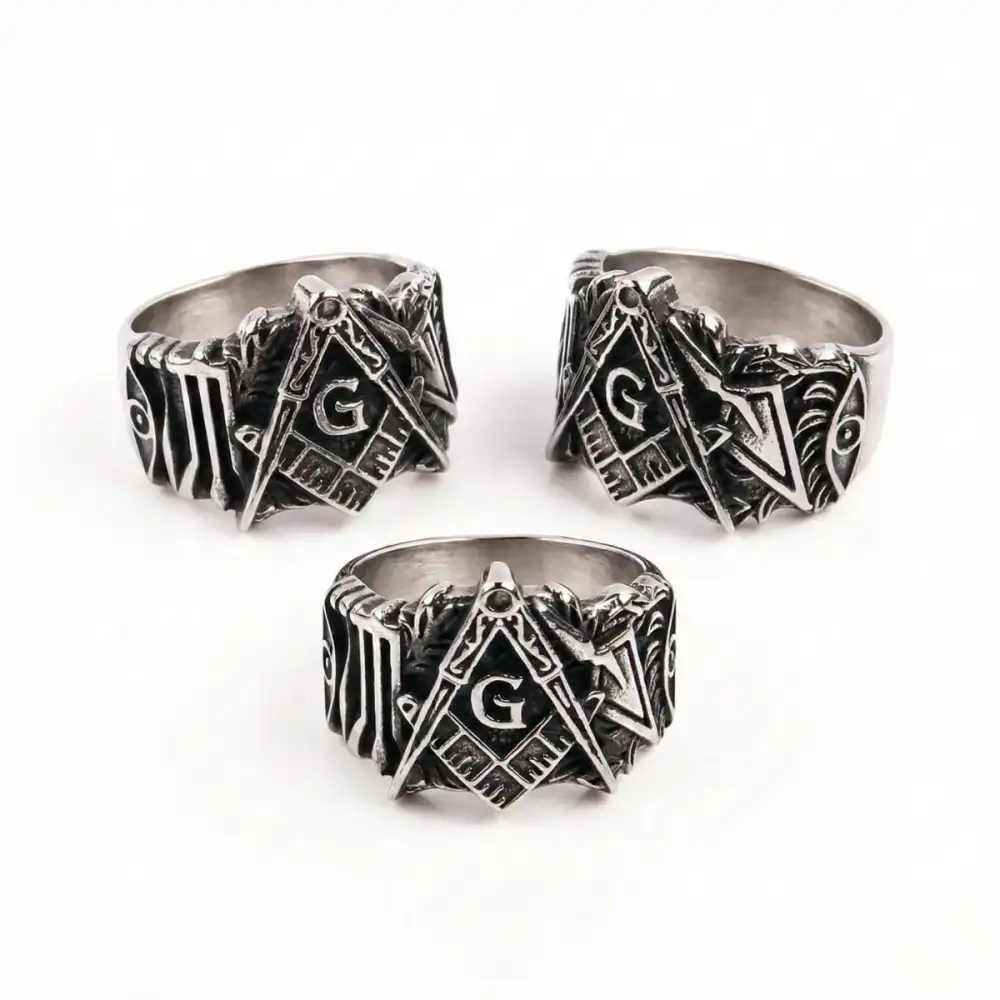 Men's Masonic Biker Ring