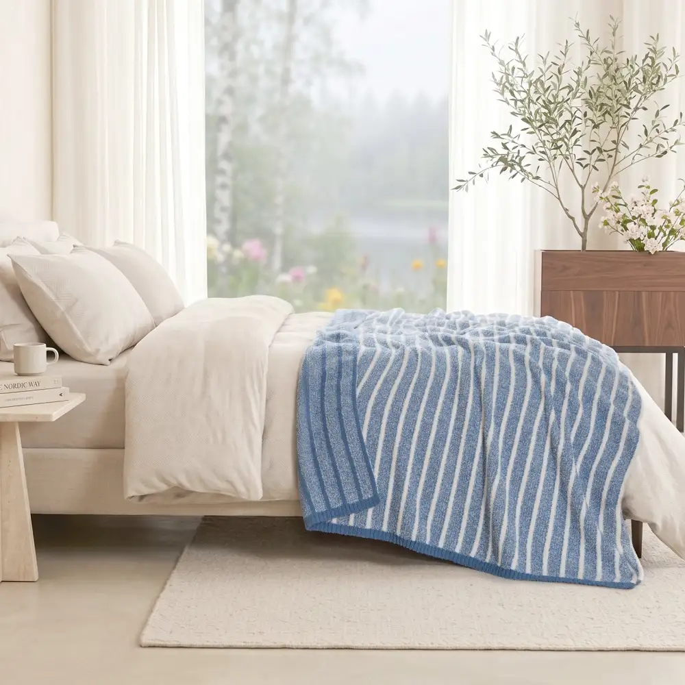 Cozy Nautical-Stripe Blanket