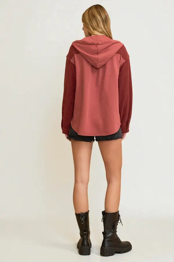 Hooded Snap-Front Shirt