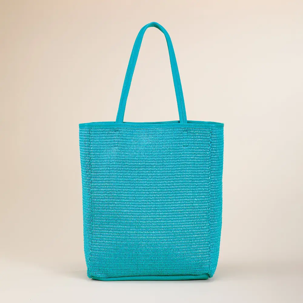 Heritage Style Leather Straw Tote Bag