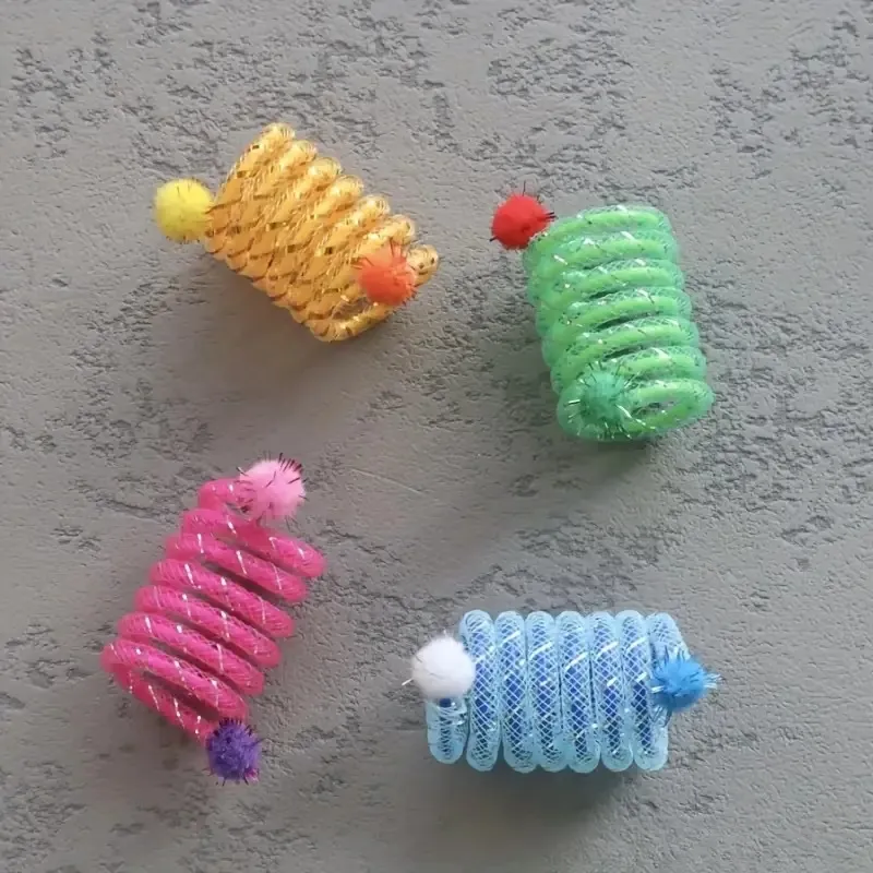 4 Pcs Colorful Pet Spring Toy