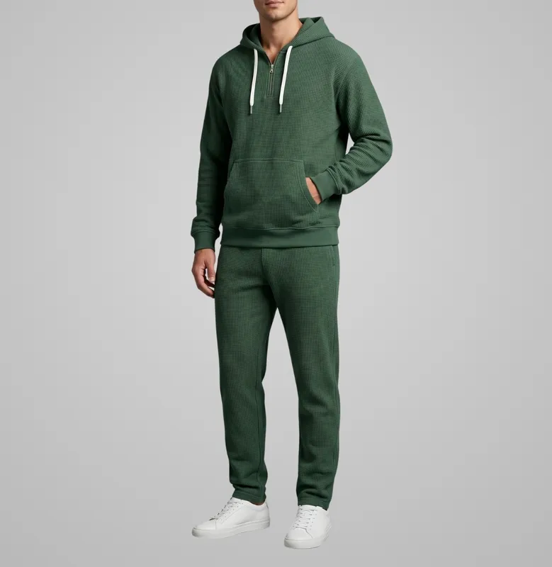Waffle Knit Textured Tracksuit Set