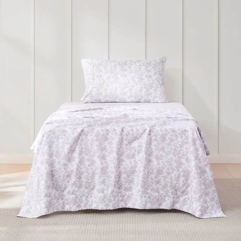Relaxed Microfiber Floral Sheet Bedding Set