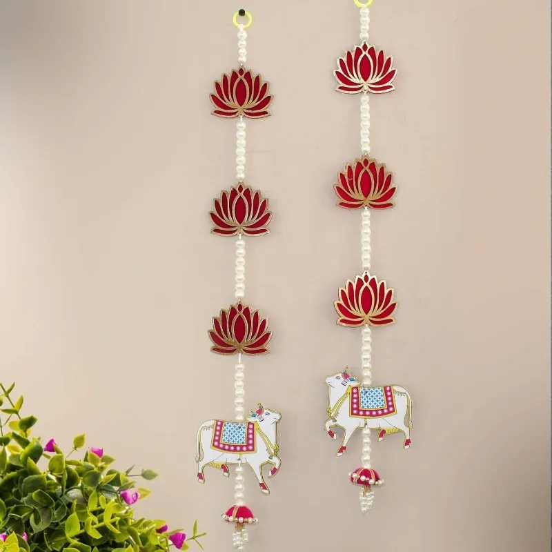 Lotus and Cow Hanging Decor, Home Accent