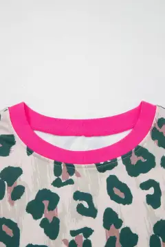 Refined Refined Leopard-Print Top and Shorts Matching Set