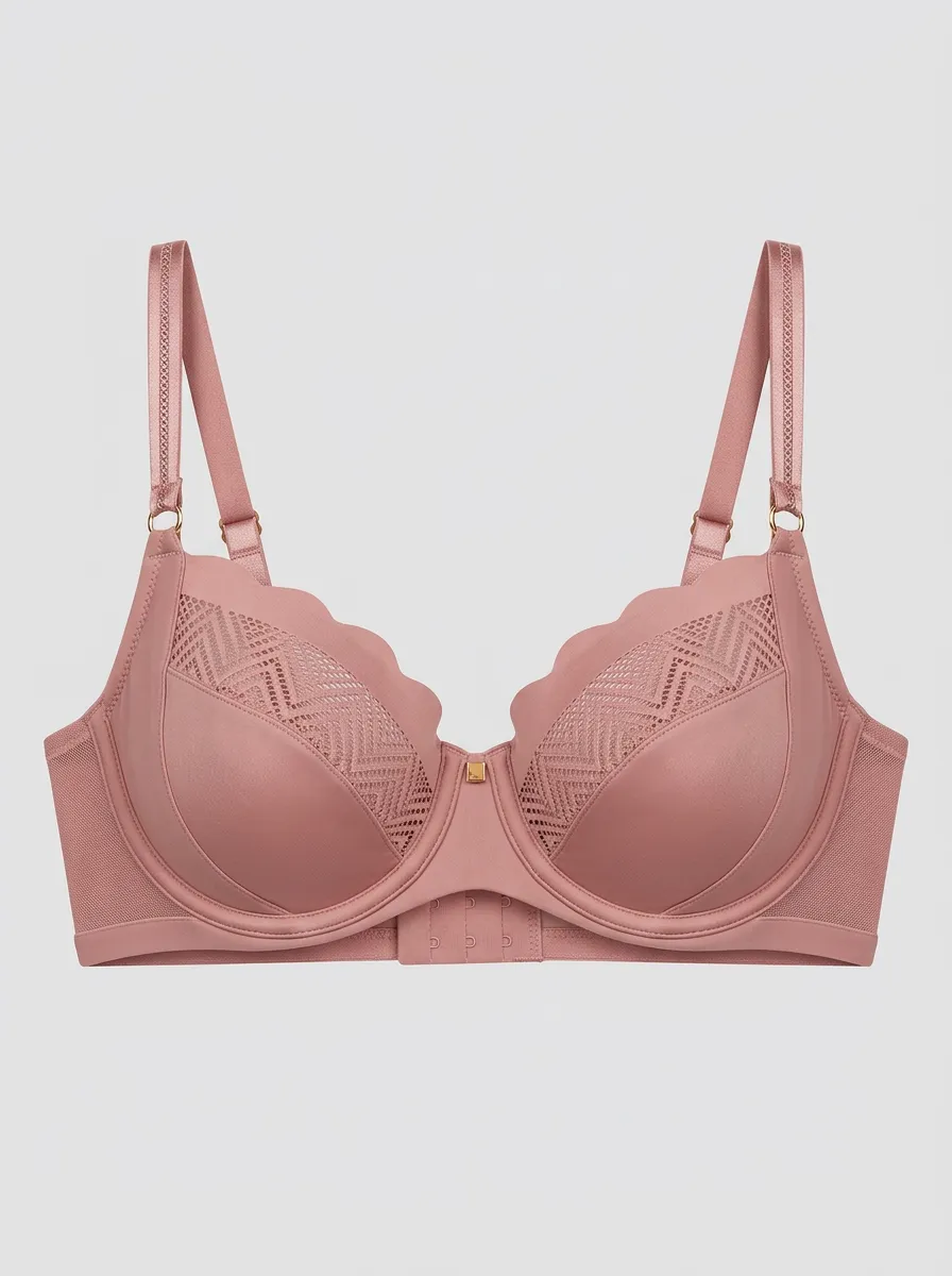 Soft-Look Underwire Lace Scalloped Style Women's Bra