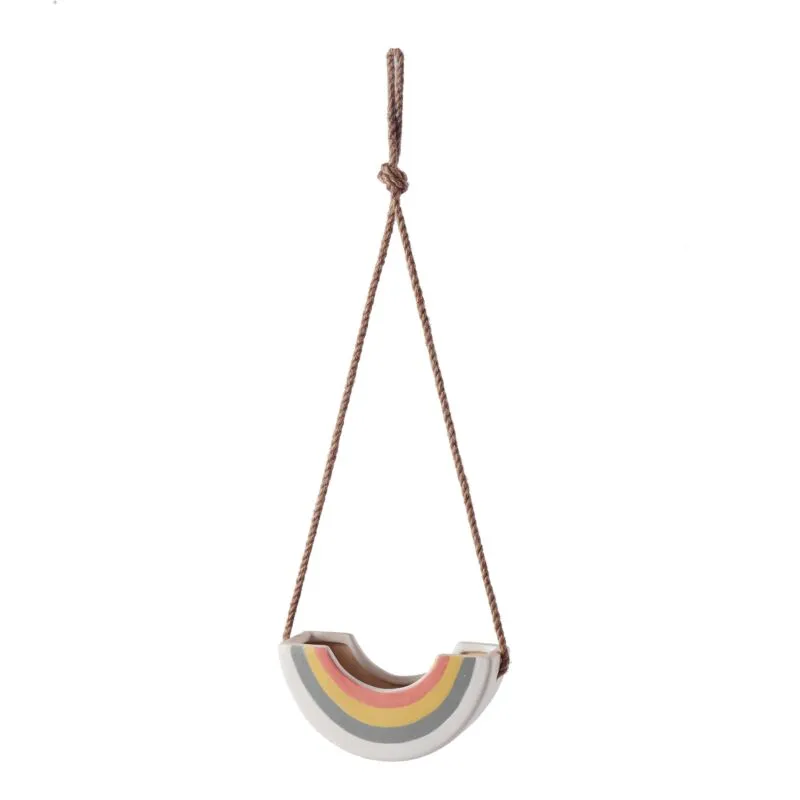 Curved Hanging Ceramic Planter