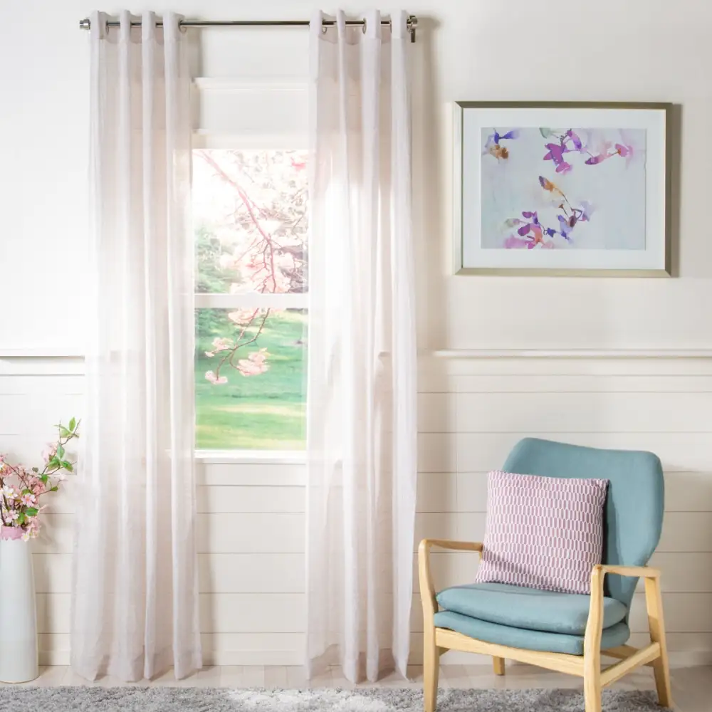 Sheer Eyelet Modern Curtain Panel