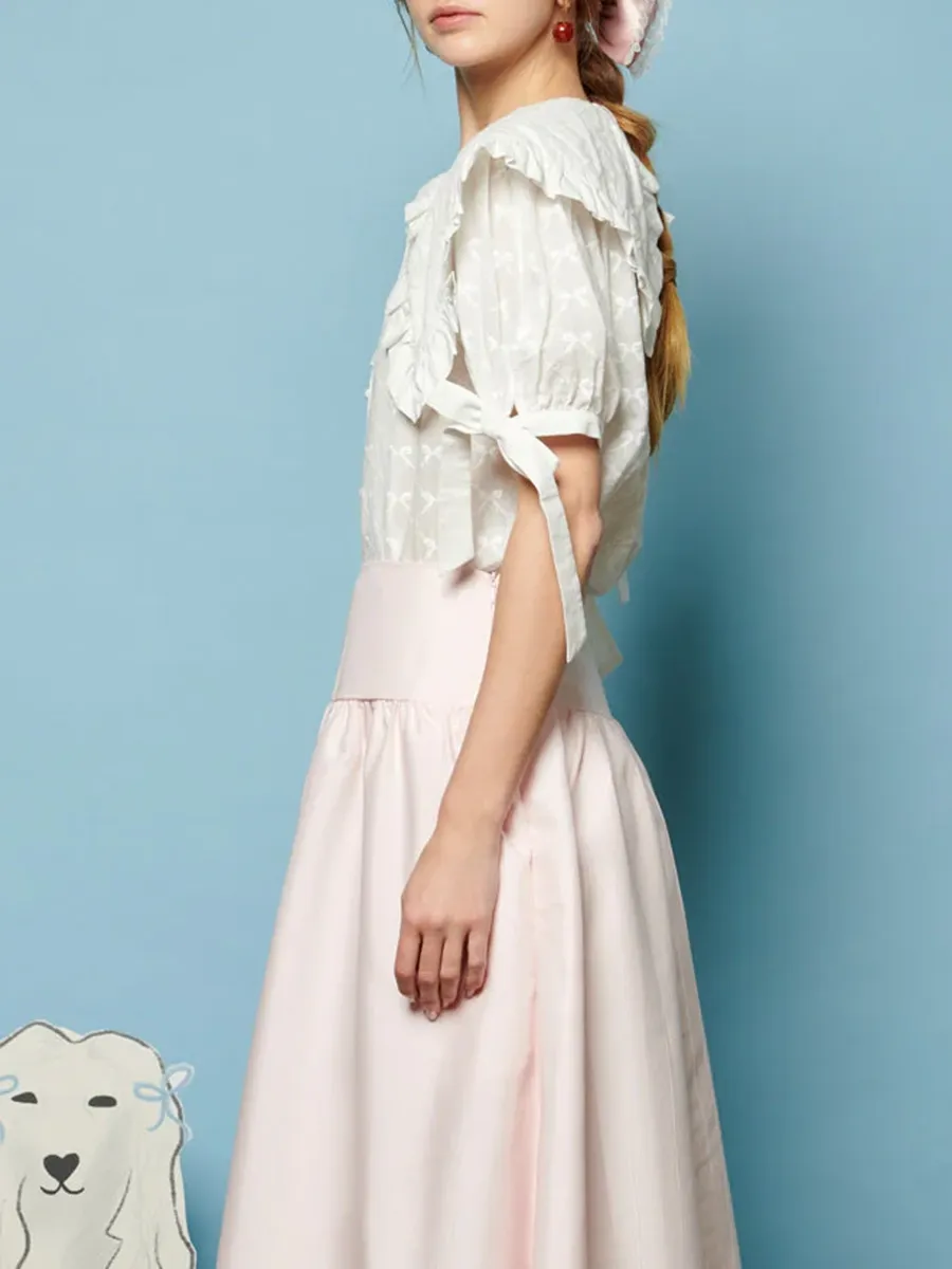 Bow Embroidered Blouse