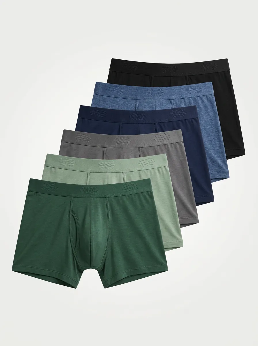 Men's Balanced Everyday Heathered Texture 6-Pack Boxer Briefs
