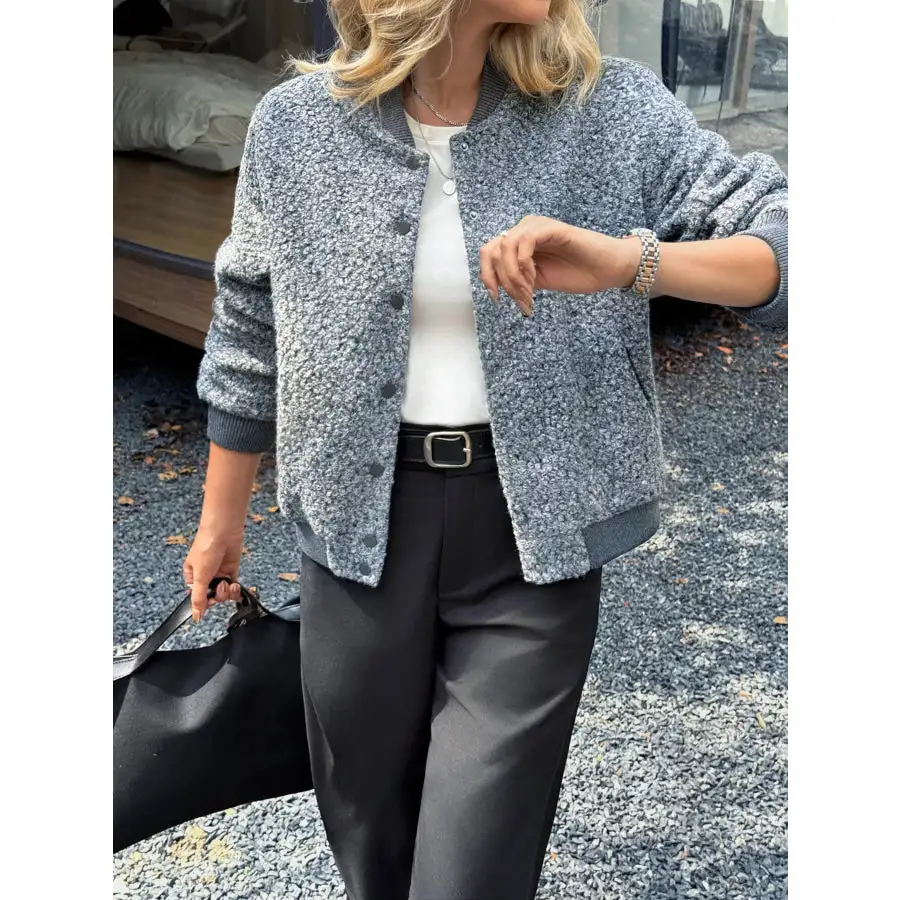 Snap Down Dropped Shoulder Jacket