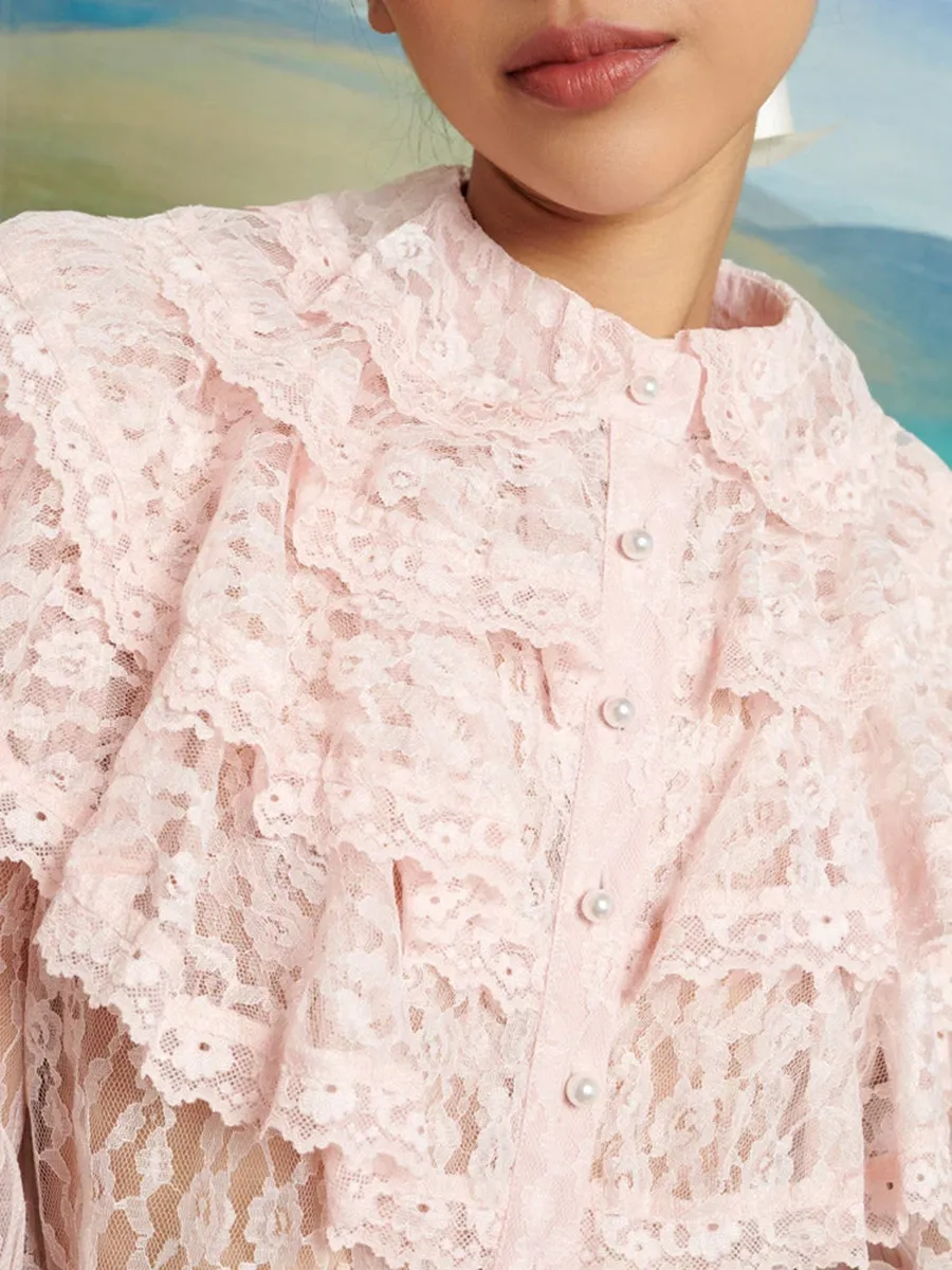 Lace Ruffle Blouse
