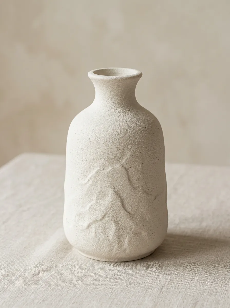 Minimalist Textured Mountain Embossed Ceramic Vase
