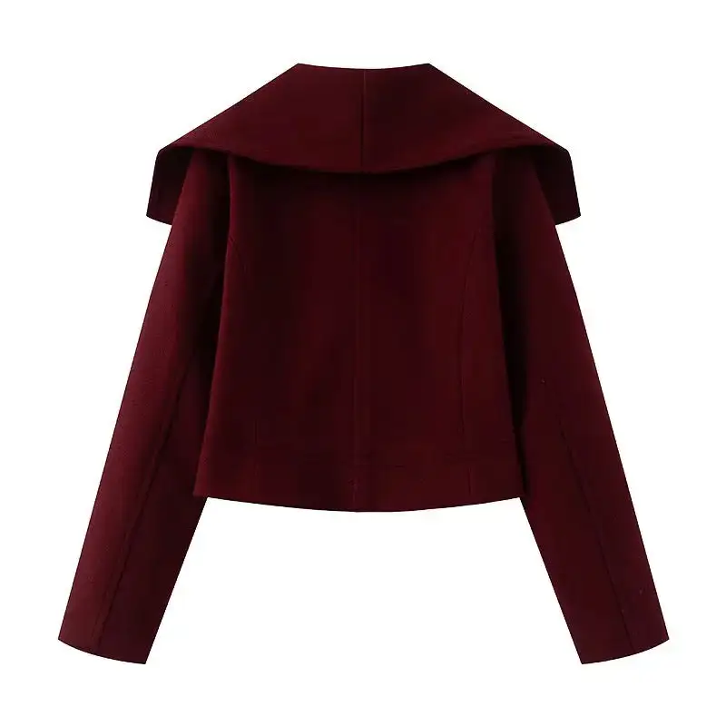 Cropped Oversized Shawl Collar Bomber Jacket