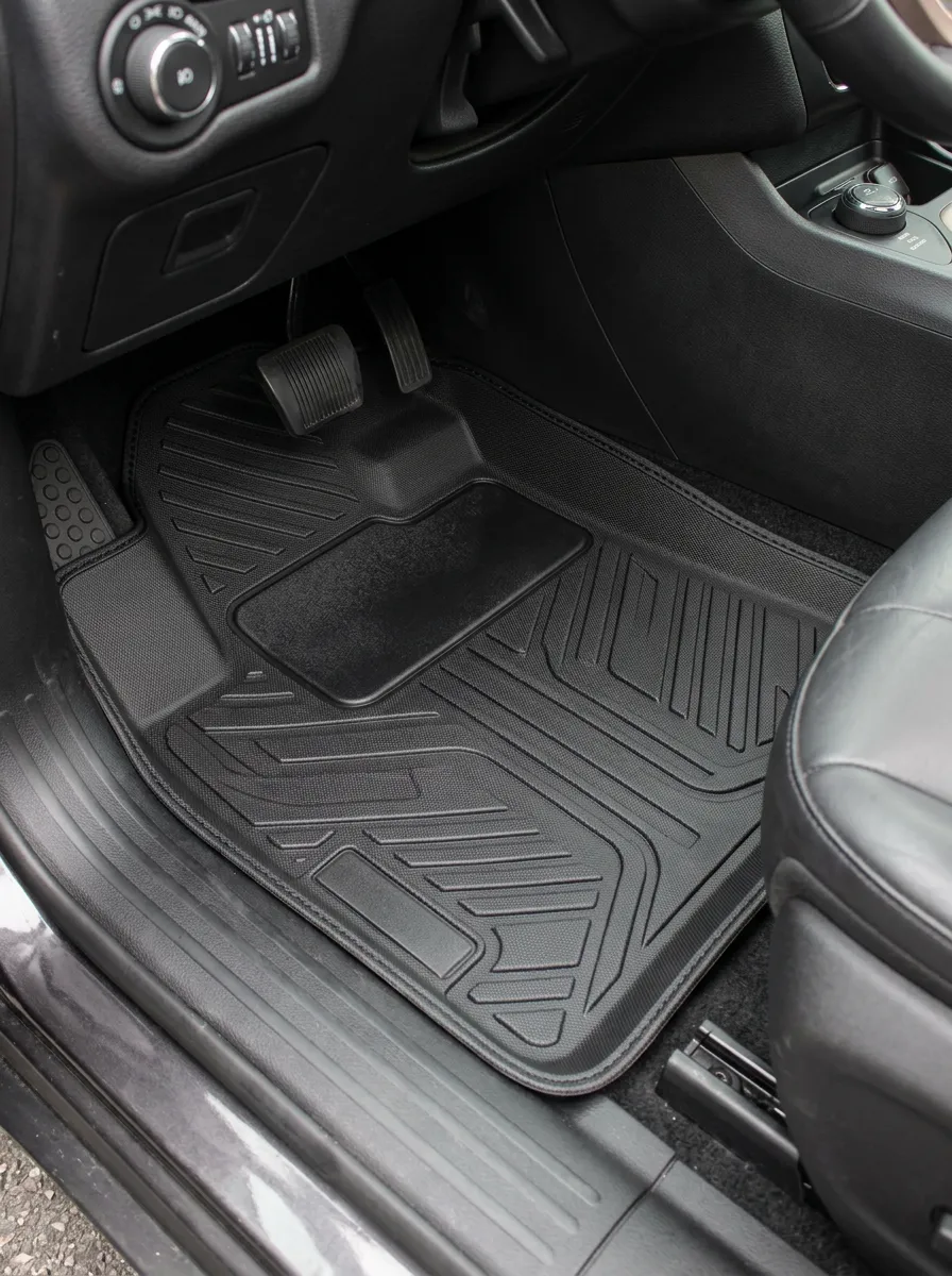 Minimal Textured Rubber All-Weather Vehicle Floor Mat
