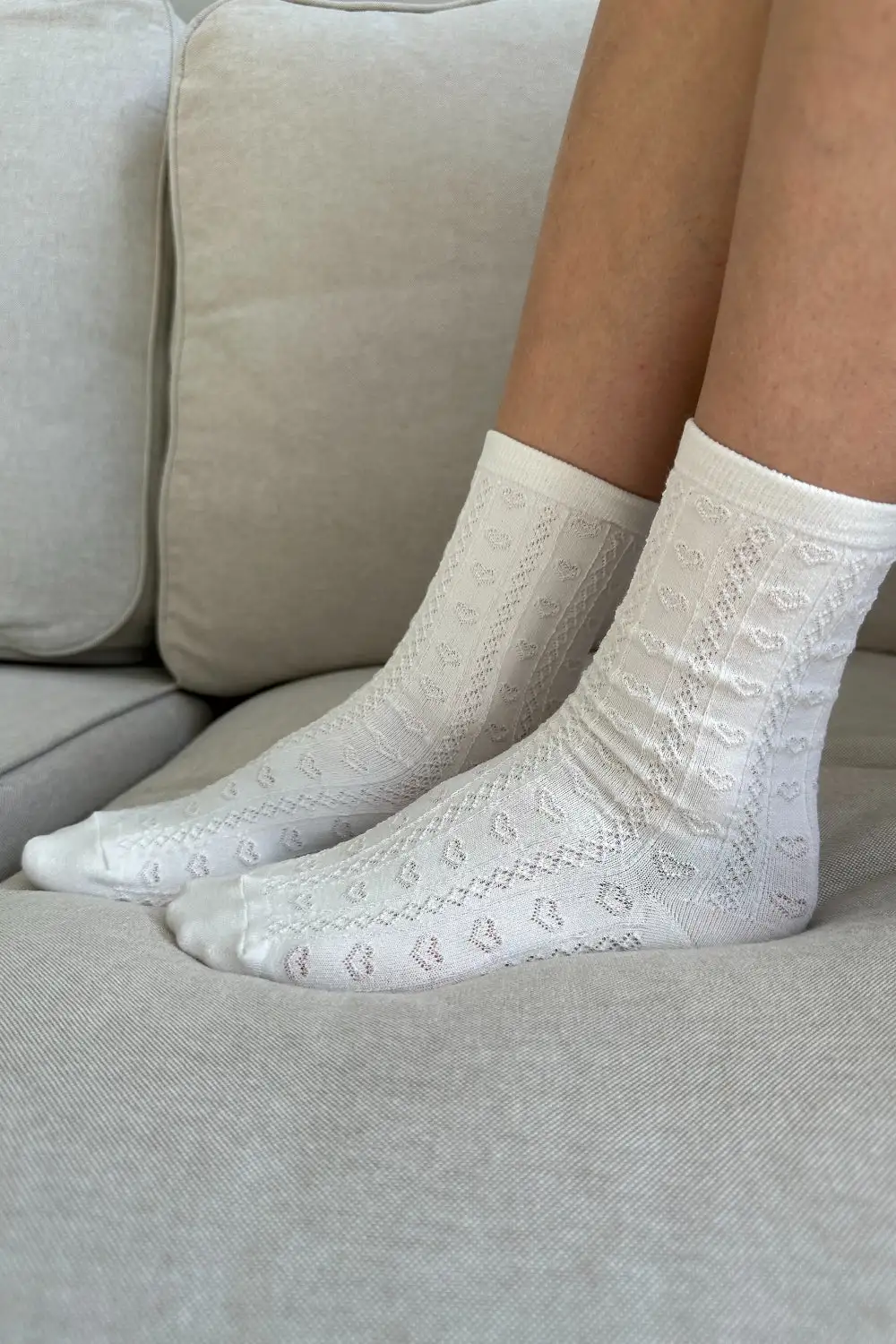 Heart Plaid Cotton Socks