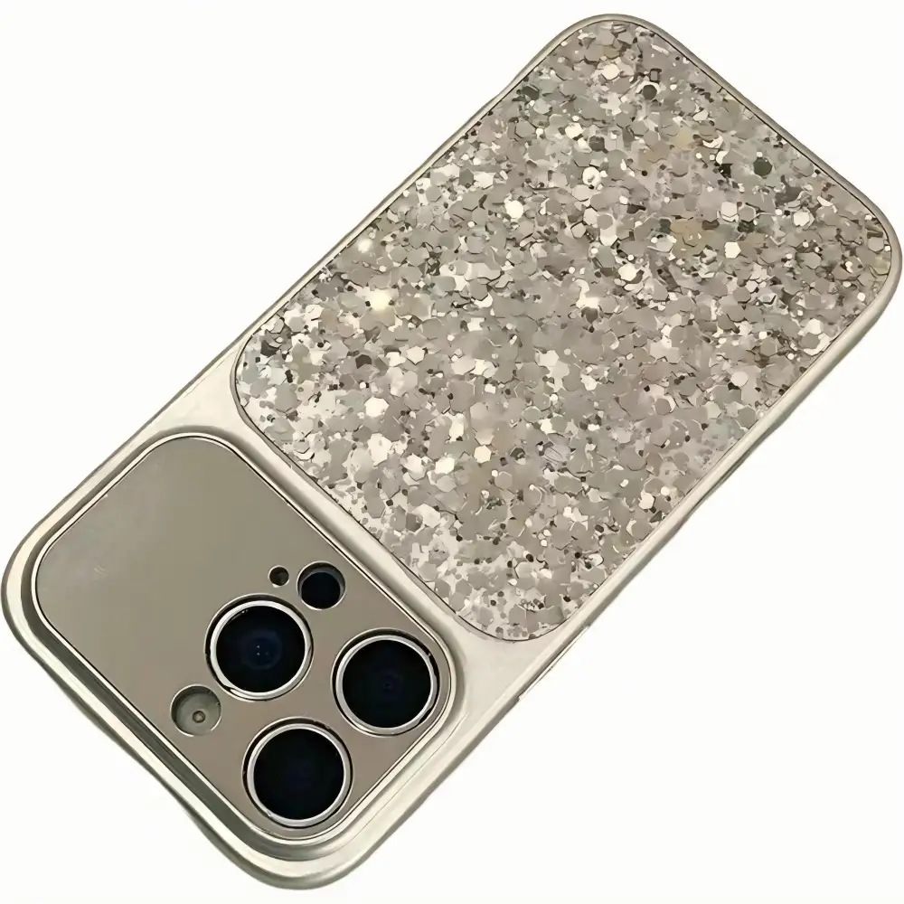 Glitter Wrist Strap Textured Phone Case