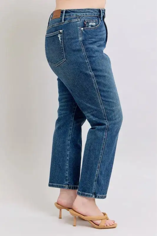 Panel Detail Tailored Denim Jeans