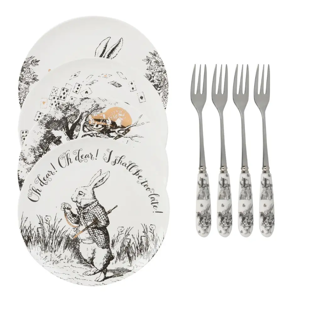 Cake Plates and Forks Set