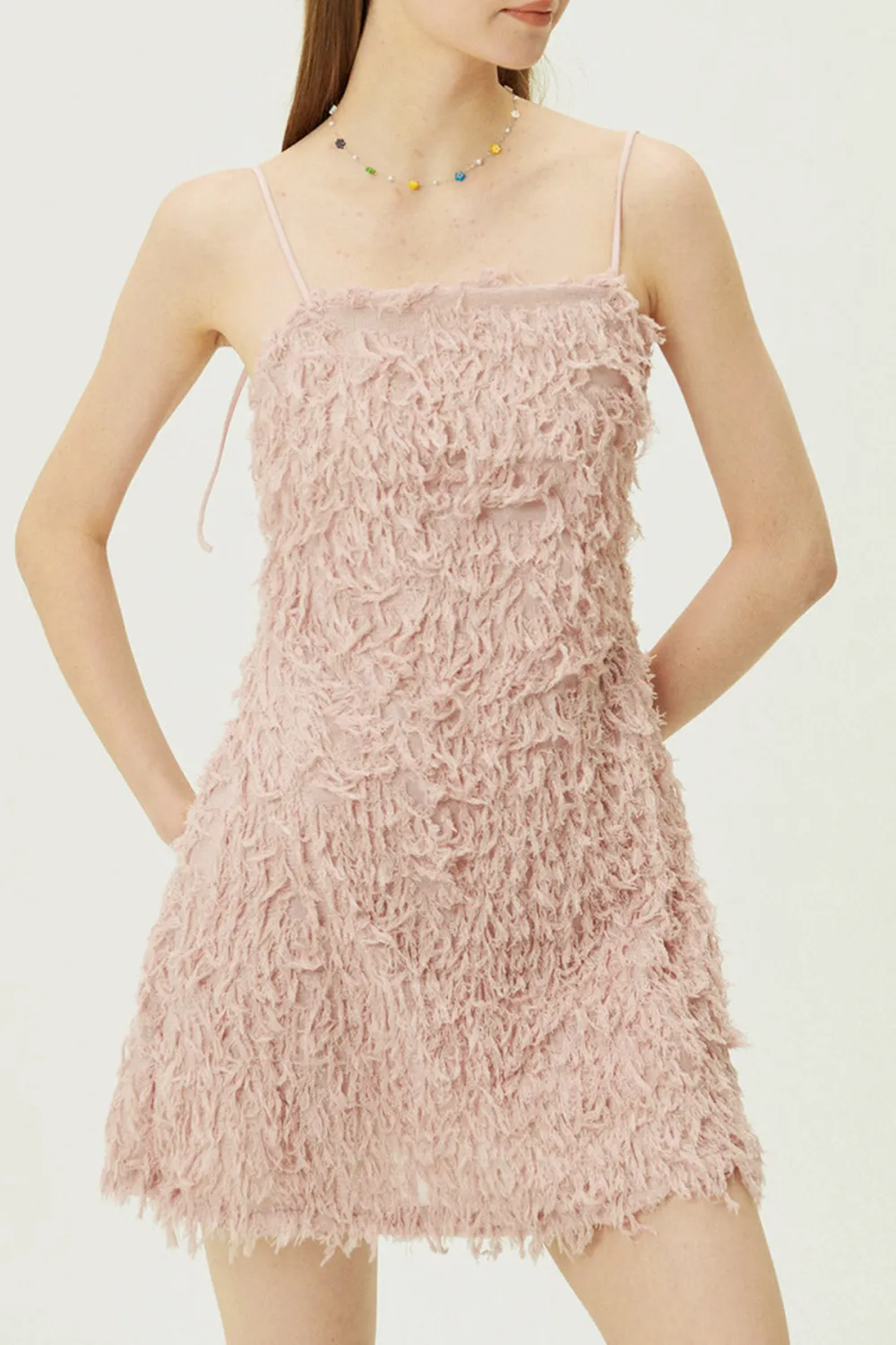 Faux Feather Dress