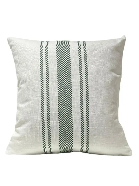 Striped Cotton Throw Pillow