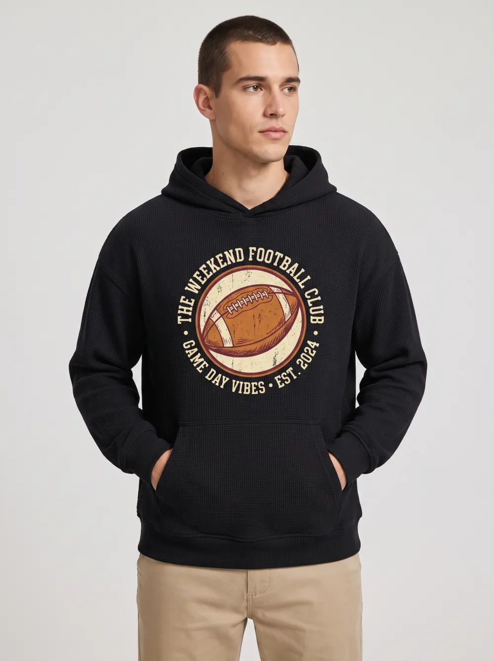 Men's American Football Weekend Club Graphic Printed Hoodie