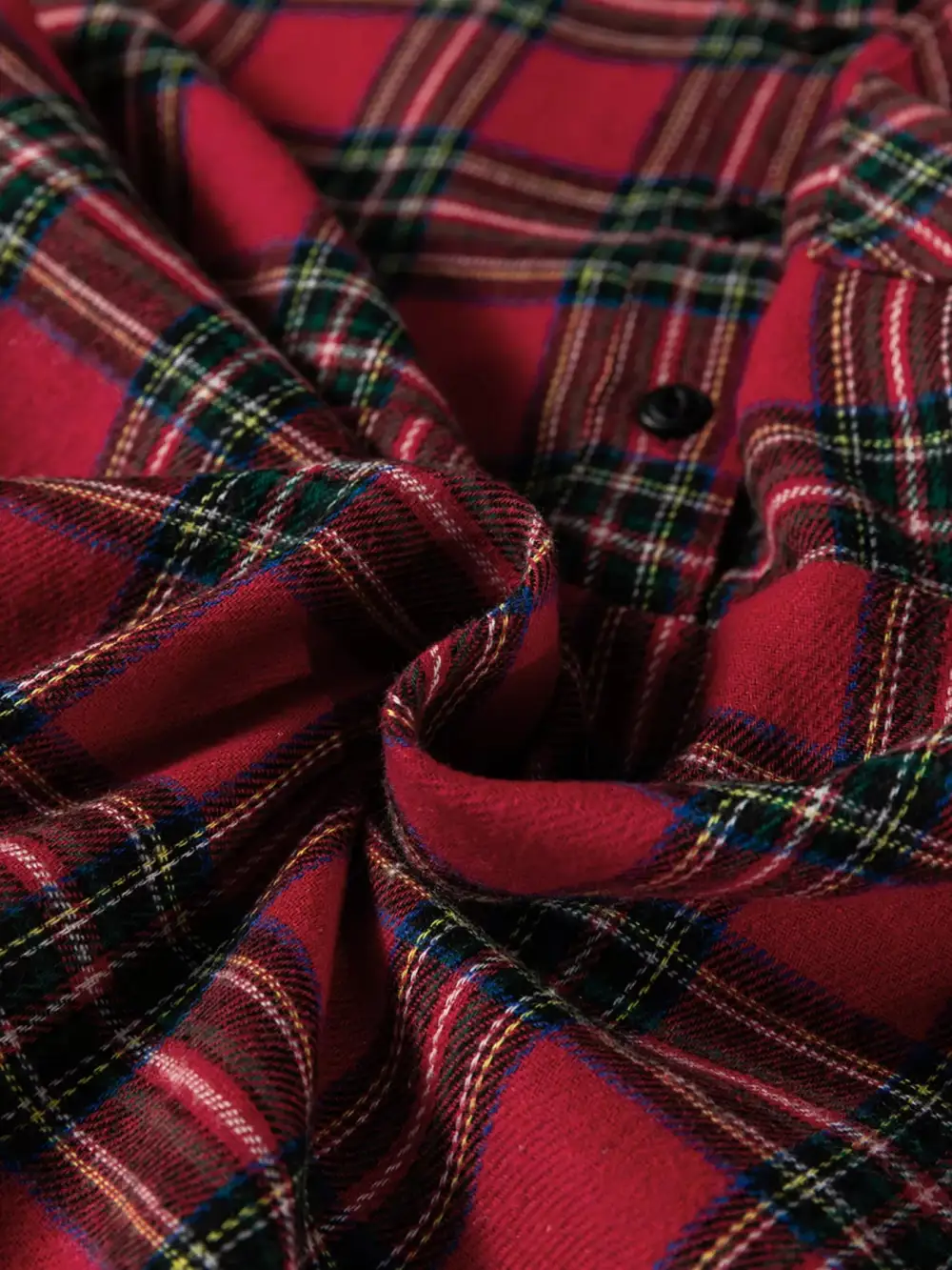 Plaid Half Button Ruffle Mini Dress