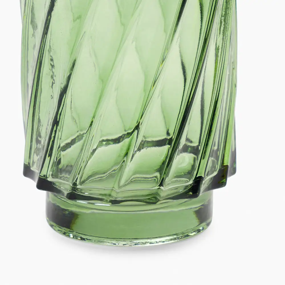 Green Swirl Glass Vase
