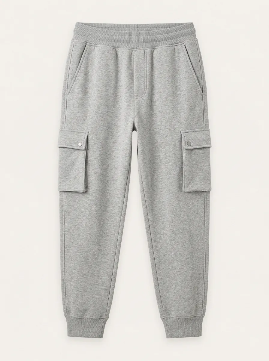 Unisex Casual Streetwear Grey Cargo Jogger Pants