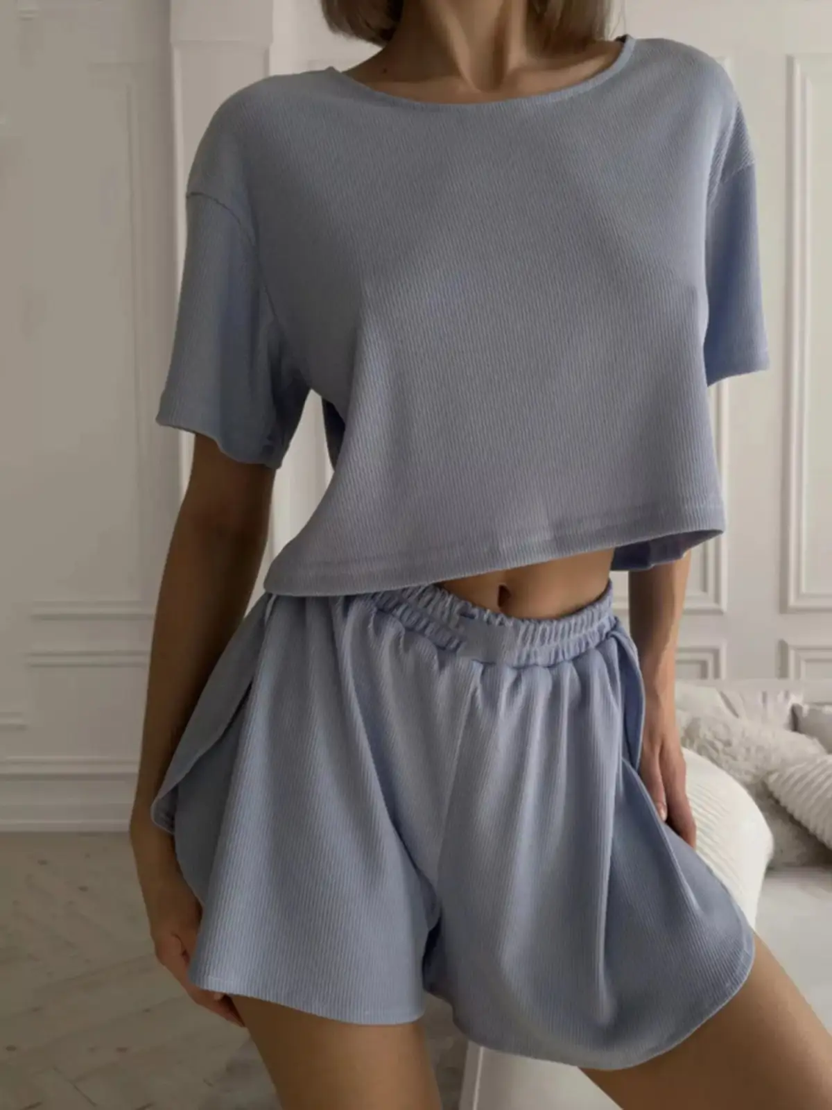 Refined Relaxed Everyday Tee and Shorts Matching Set