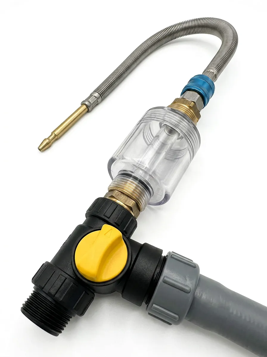Brass-Valve Water Heater Flush Pressure Regulator