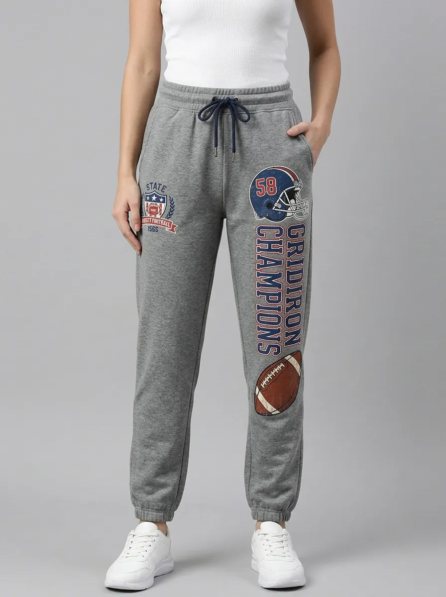 Women's Football Lover Gridiron Champions Helmet Printed Joggers