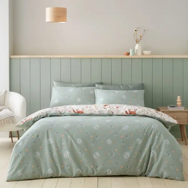 Polished Bedroom Reversible Printed Linen Duvet Cover Set