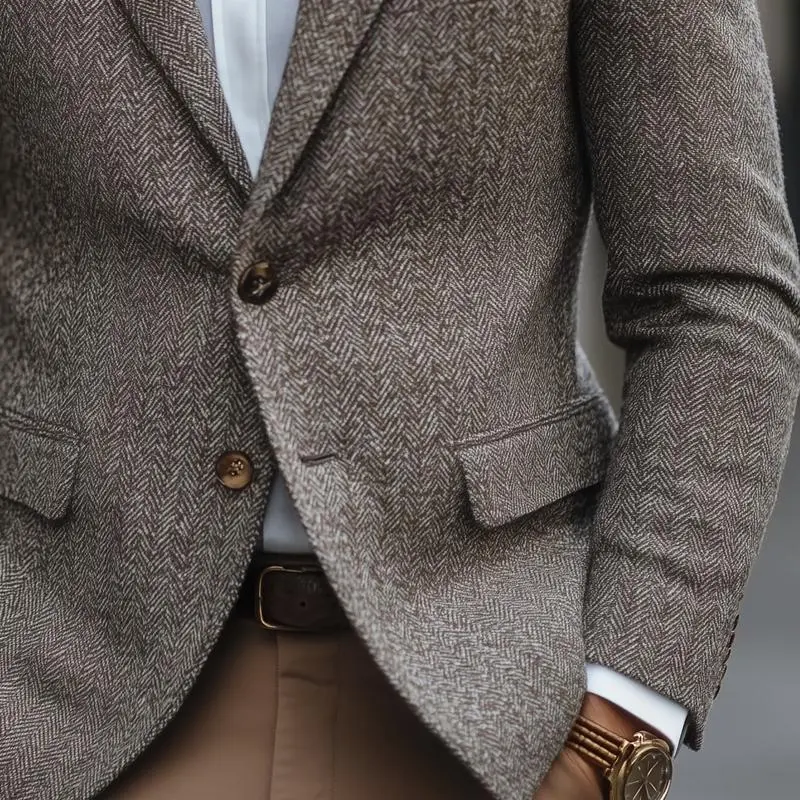 Buttoned Sharp Lapel Blazer