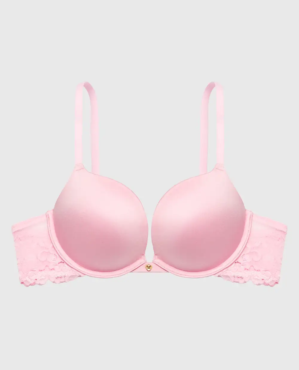 Classic Push Up Plunge Bra With Romantic Lace Wing