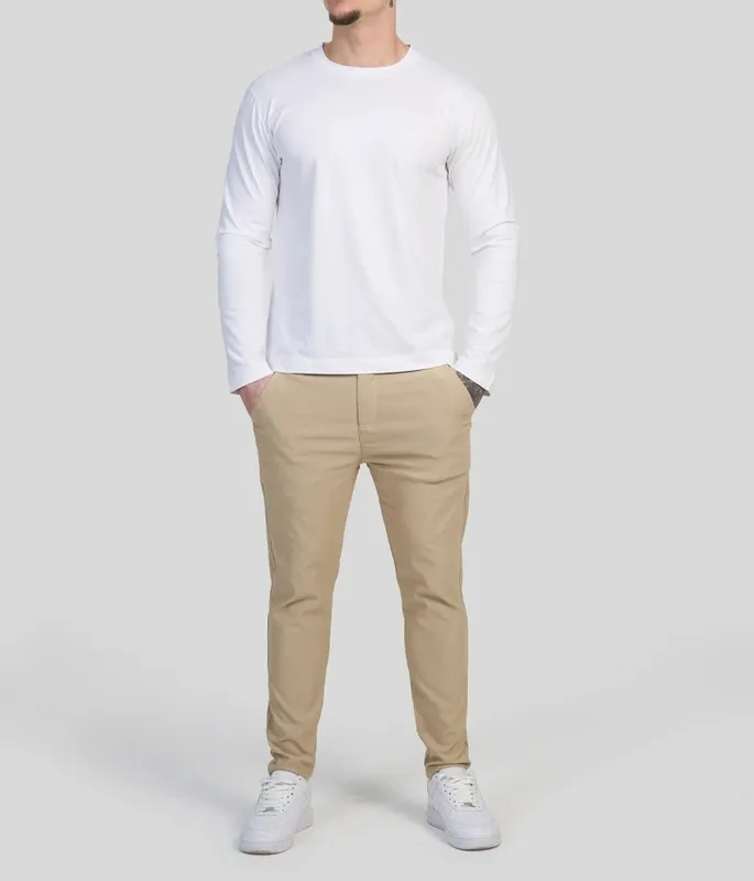 Khaki Slim Fit Stretch Pants